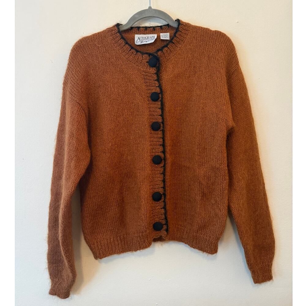 Vintage Autograph American Clothing Mohair Cardigan Brown Black Size L